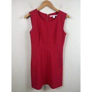 Diane Von Furstenberg Carpreena Mini Dress Pink Size 2 Hot Pink $328 Full Zipper